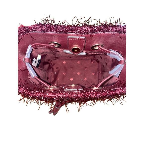 NWT Kate Spade cherry wood natalia tinsel small bucket bag - Picture 3 of 4